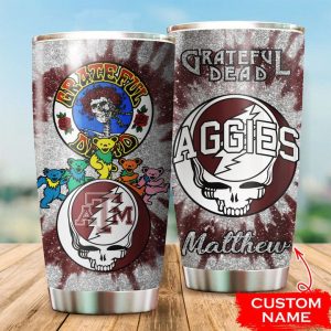 Texas A&M Aggies Grateful Dead Custom Name Tumbler TB1283