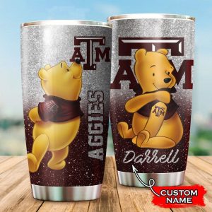 Texas A&M Aggies Pooh Custom Name Tumbler TB0292