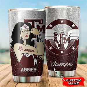 Texas A&M Aggies Wonder Woman Custom Name Tumbler TB1563