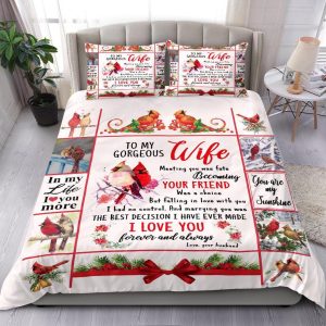 To My Gorgeous Wife Bedding  Duvet Cover And Pillowcase Set