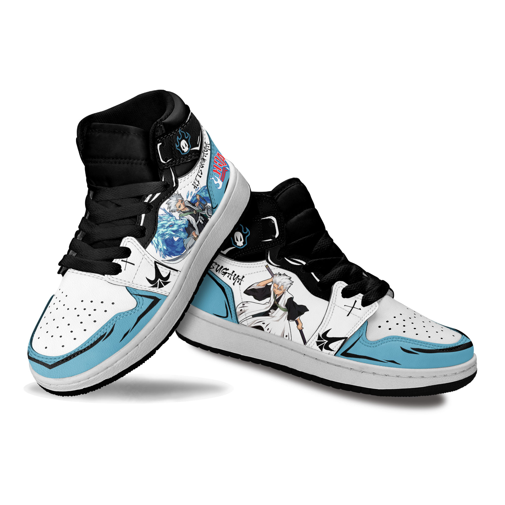Toshiro-Hitsugaya-Kids-Sneakers-Custom-Anime-Bleach-Kids-Jordan-1-Shoes-1