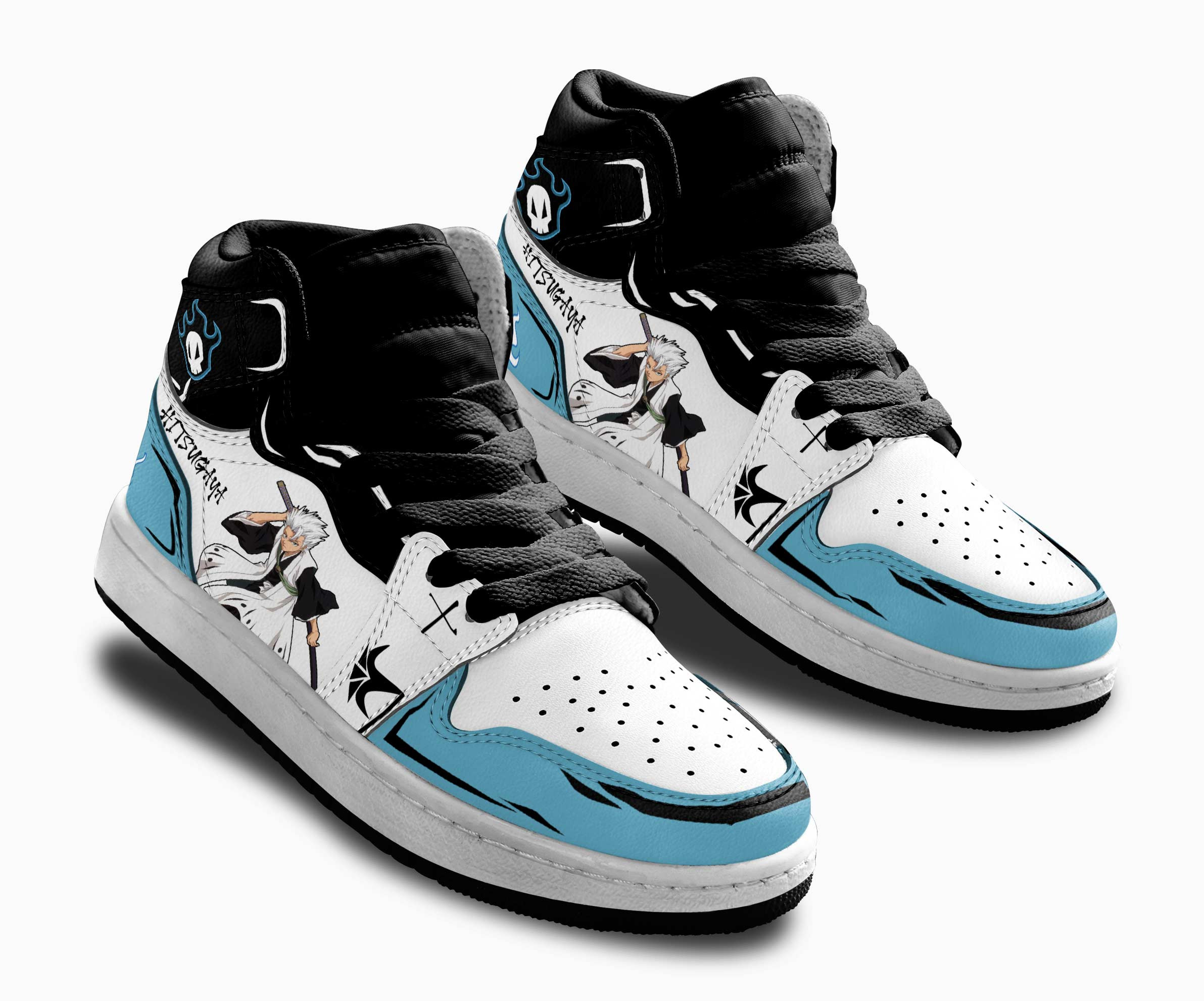 Toshiro-Hitsugaya-Kids-Sneakers-Custom-Anime-Bleach-Kids-Jordan-1-Shoes-2