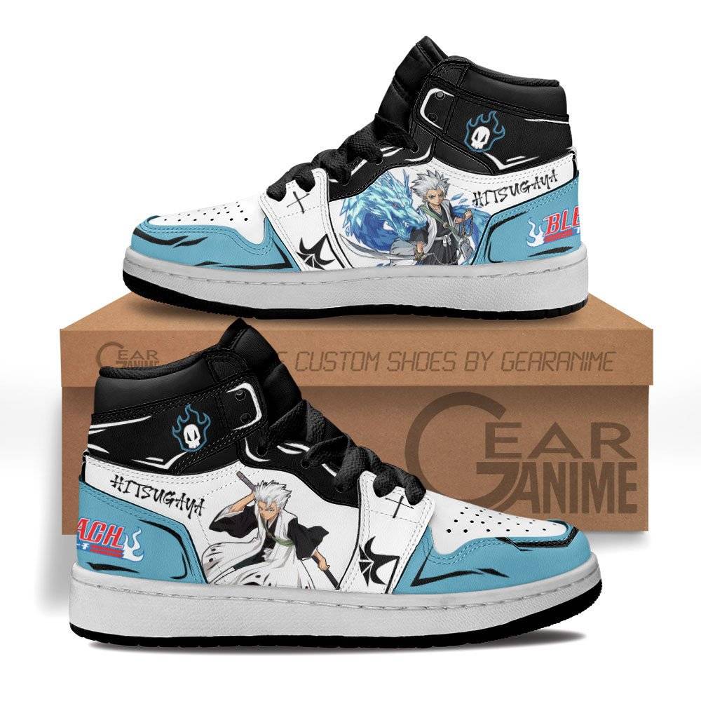 Toshiro-Hitsugaya-Kids-Sneakers-Custom-Anime-Bleach-Kids-Jordan-1-Shoes Toshiro Hitsugaya Kids Sneakers Custom Anime Bleach Kids Jordan 1 Shoes
