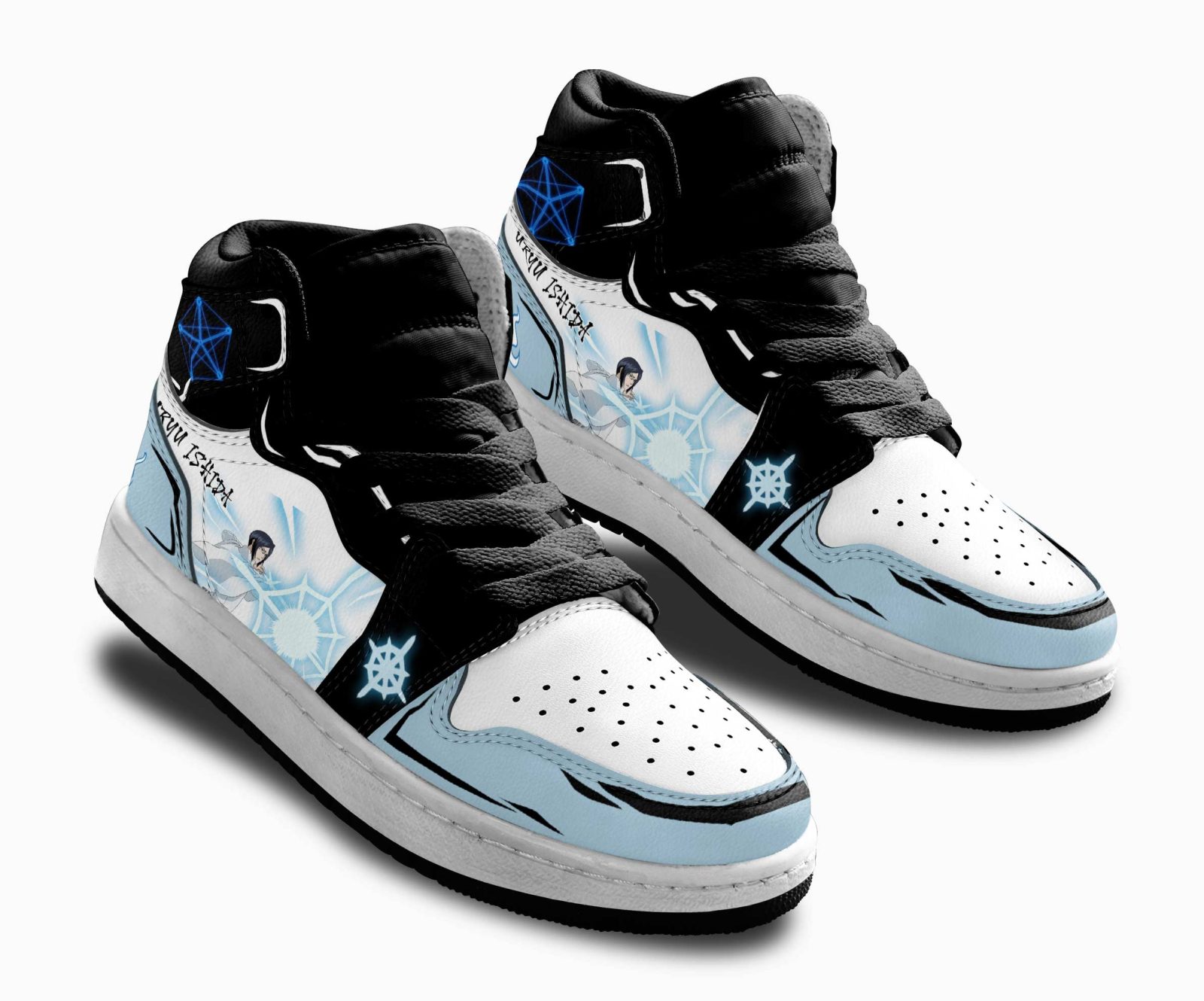 Uryu-Ishida-Kids-Sneakers-Custom-Anime-Bleach-Kids-Jordan-1-Shoes-2