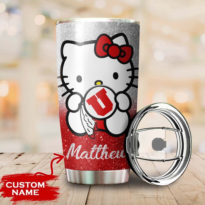 Utah-Utes-Hello-Kitty-Custom-Name-Tumbler-TB0095-2