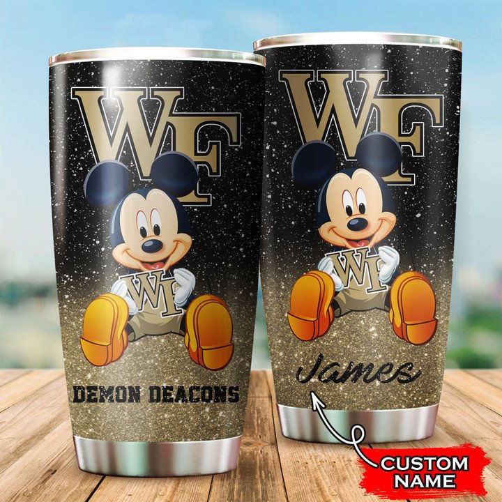 Wake-Forest-Demon-Deacons-Mickey-Custom-Name-Tumbler-TB0759 Wake Forest Demon Deacons Mickey Custom Name Tumbler TB0759