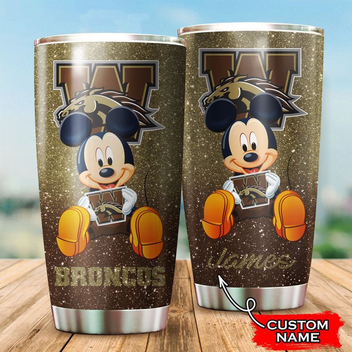 Western-Michigan-Broncos-Mickey-Custom-Name-Tumbler-TB0507 Western Michigan Broncos Mickey Custom Name Tumbler TB0507