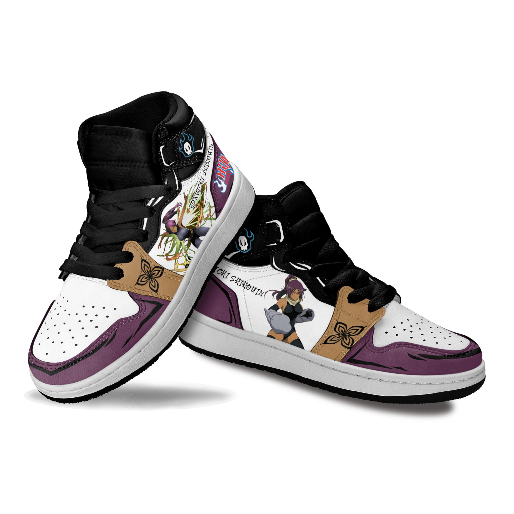 Yoruichi-Shihouin-Kids-Sneakers-Custom-Anime-Bleach-Kids-Jordan-1-Shoes-1