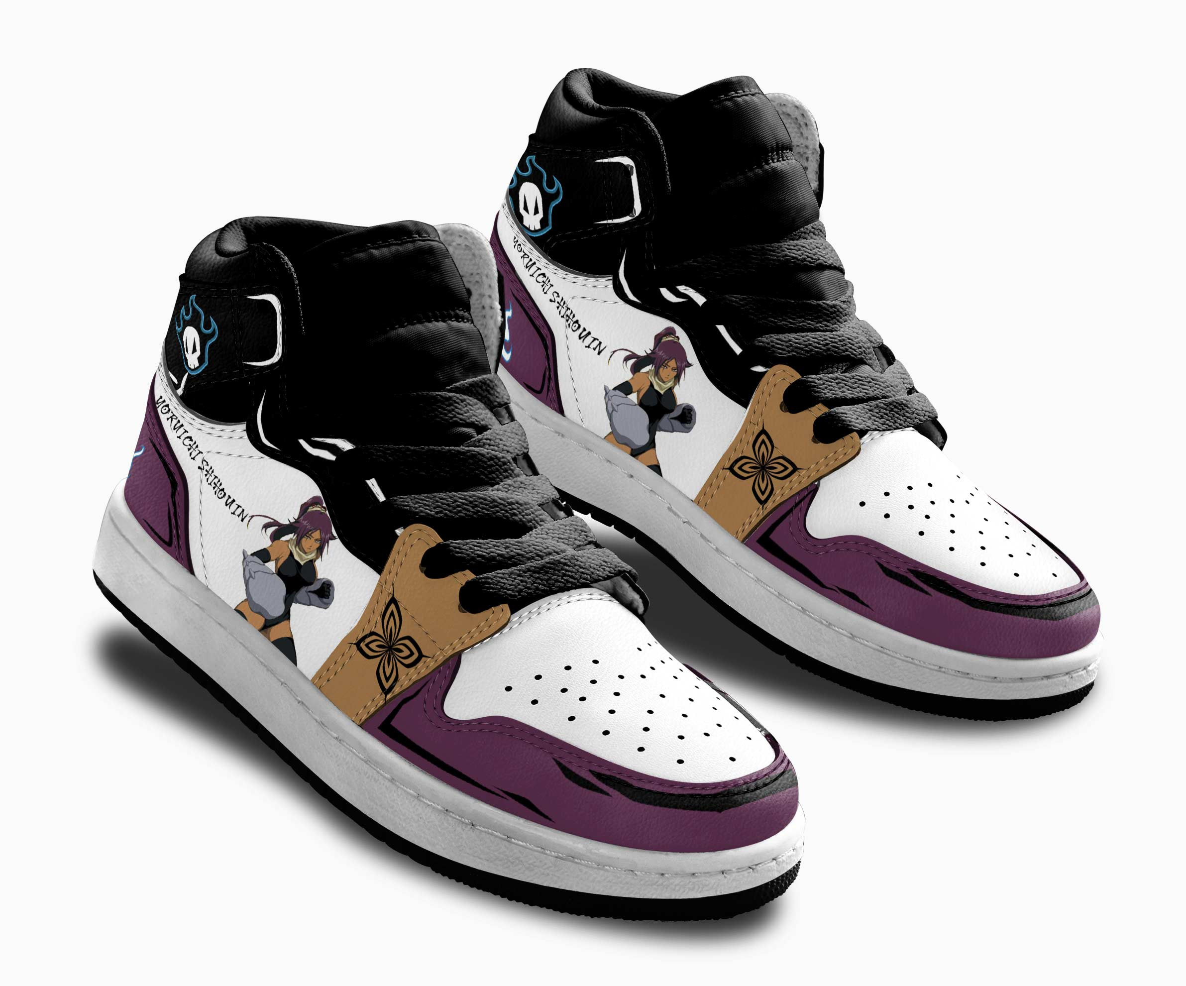 Yoruichi-Shihouin-Kids-Sneakers-Custom-Anime-Bleach-Kids-Jordan-1-Shoes-2