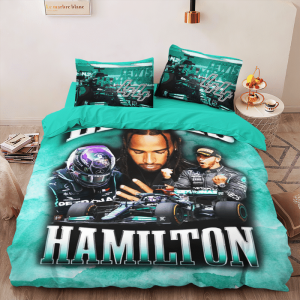 Mercedes-Amg Petronas F1 Lewis Hamilton Bedding Set Duvet Cover Pillow Case