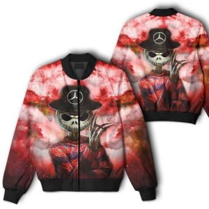 Bomber Jacket Mercedes 3D Spring Autumn Casual Jacket Car Sports For Racer Biker BBJ3286