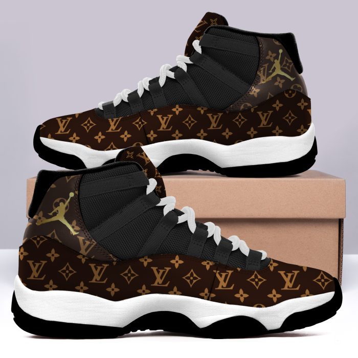 Brown Louis Vuitton Air Jordan 11 Custom Shoes Sneakers JD110141