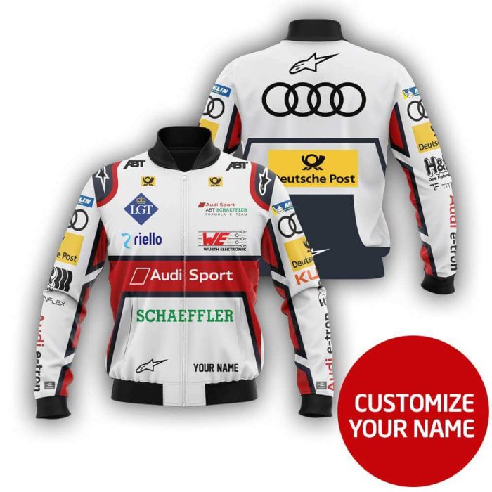 Custom Name Bomber Jacket Audi 3D Spring Autumn Casual Jacket For Racer Biker BBJ3283