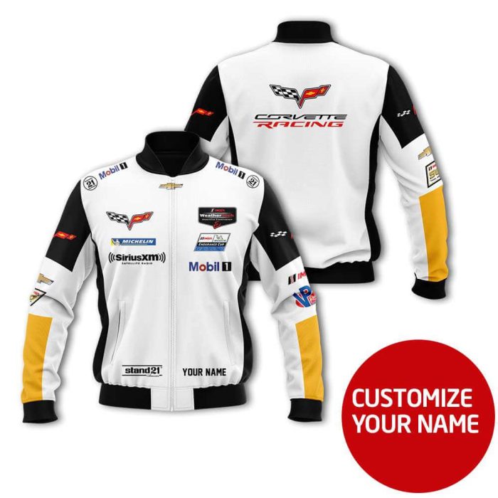 Custom Name Bomber Jacket Chevrolet Corvette Car Jacket Casual Jacket For Racer Biker BBJ3277