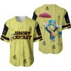 Jiminy Cricket Green Yellow Blue Stripes Patterns Disney Unisex Cartoon Casual Outfits Custom Baseball Jersey