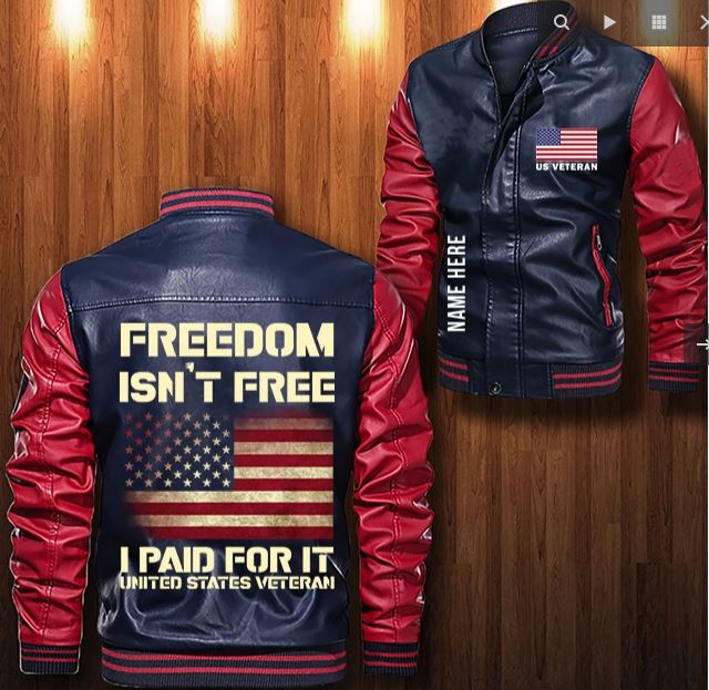 American-Flag-Freedom-Isnt-Free-I-Paid-For-It-Custom-Personalized-Leather-Bomber-Jacket-CTLBJ104-4