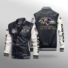 Baltimore Ravens Leather Bomber Jacket CTLBJ190