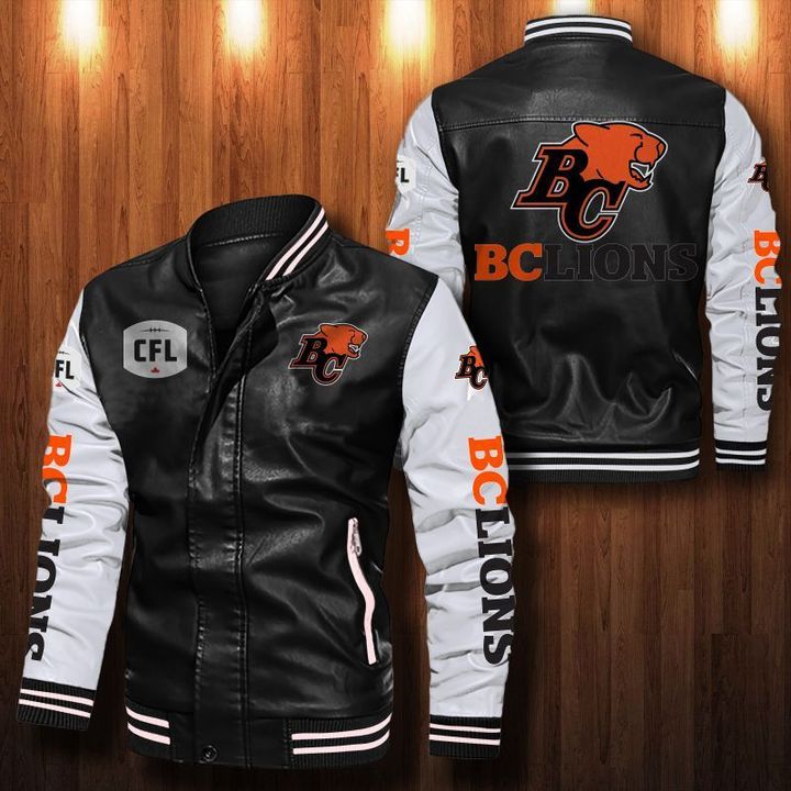 Bc-Lions-Leather-Bomber-Jacket-CTLBJ176 Bc Lions Leather Bomber Jacket CTLBJ176