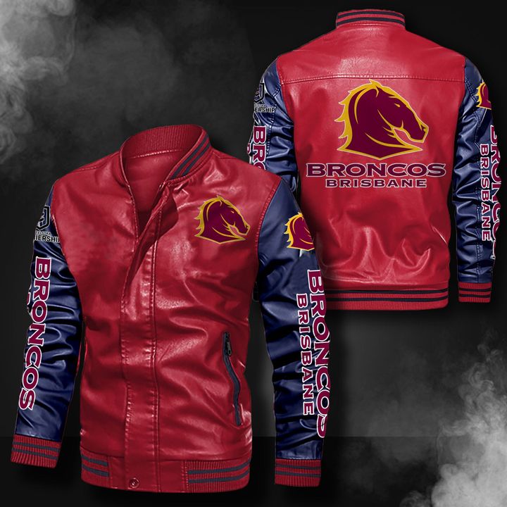Brisbane-Broncos-Leather-Bomber-Jacket-CTLBJ177 Brisbane Broncos Leather Bomber Jacket CTLBJ177