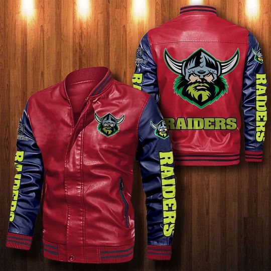 Canberra-Raiders-Leather-Bomber-Jacket-CTLBJ125 Canberra Raiders Leather Bomber Jacket CTLBJ125
