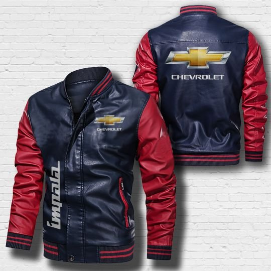 Chevrolet-Impala-Leather-Bomber-Jacket-CTLBJ113 Chevrolet Impala Leather Bomber Jacket CTLBJ113