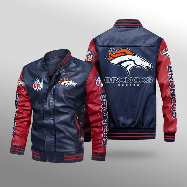 Denver-Broncos-Leather-Bomber-Jacket-CTLBJ206 Denver Broncos Leather Bomber Jacket CTLBJ206