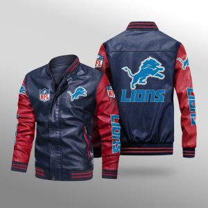 Detroit Lions Leather Bomber Jacket CTLBJ205