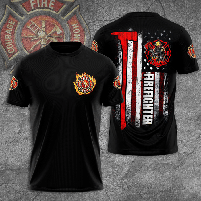 Firefighter-Unisex-3D-T-Shirt-TGI447 Firefighter Unisex 3D T-Shirt TGI447