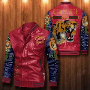 Gucci Tiger Leather Bomber Jacket CTLBJ025