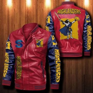 Highlanders Rugby Leather Bomber Jacket CTLBJ138