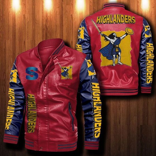 Highlanders-Rugby-Leather-Bomber-Jacket-CTLBJ138 Highlanders Rugby Leather Bomber Jacket CTLBJ138