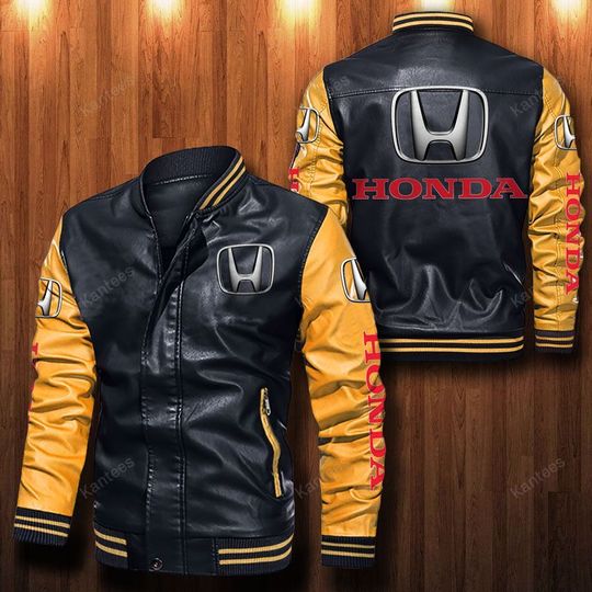 Honda-Leather-Bomber-Jacket-CTLBJ114 Honda Leather Bomber Jacket CTLBJ114