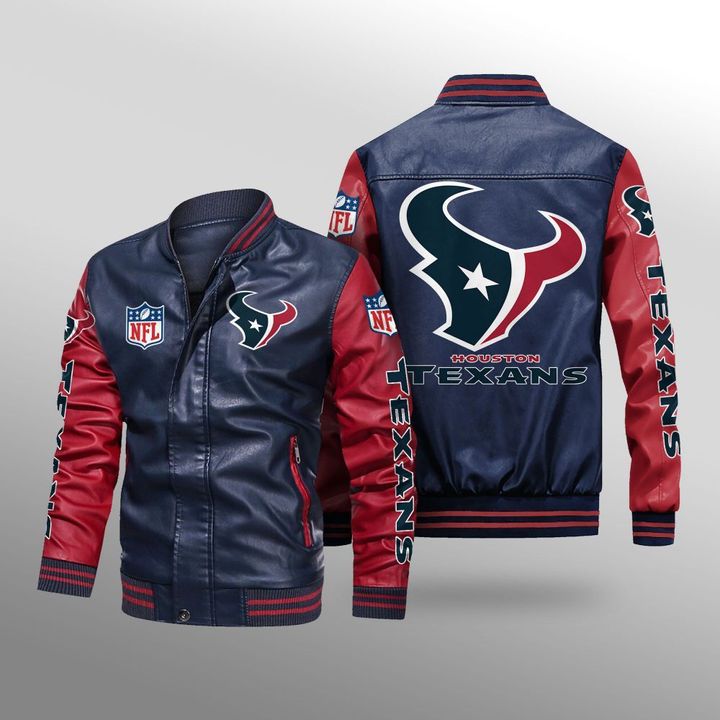 Houston-Texans-Leather-Bomber-Jacket-CTLBJ204 Houston Texans Leather Bomber Jacket CTLBJ204