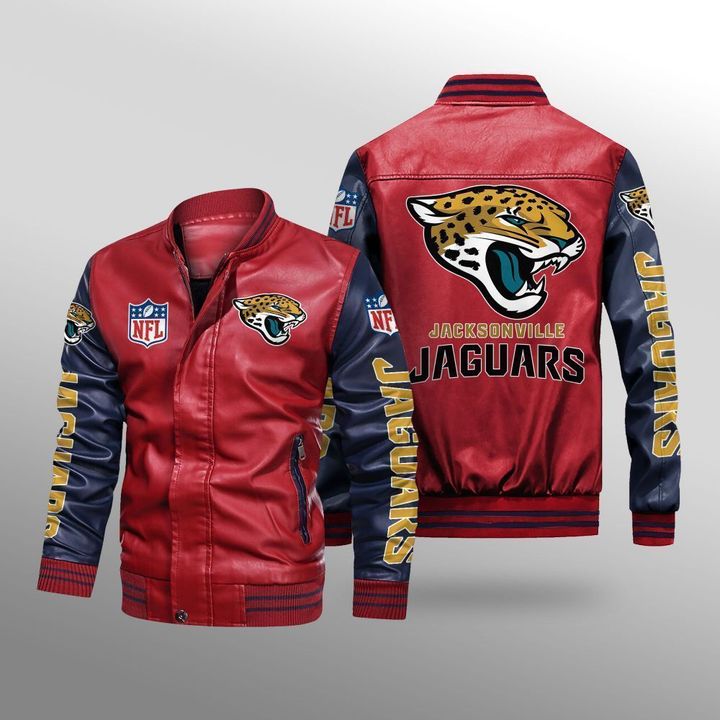 Jacksonville-Jaguars-Leather-Bomber-Jacket-CTLBJ169 Jacksonville Jaguars Leather Bomber Jacket CTLBJ169