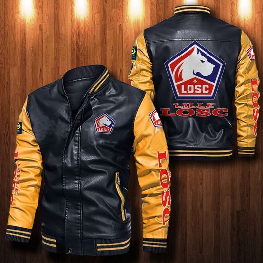 Losc-Lille-Leather-Bomber-Jacket-CTLBJ080 Losc Lille Leather Bomber Jacket  CTLBJ080