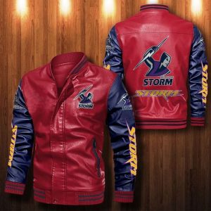 Melbourne Storm Leather Bomber Jacket CTLBJ129