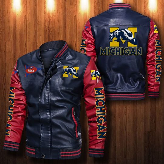 Michigan-Wolverines-Leather-Bomber-Jacket-CTLBJ093-1