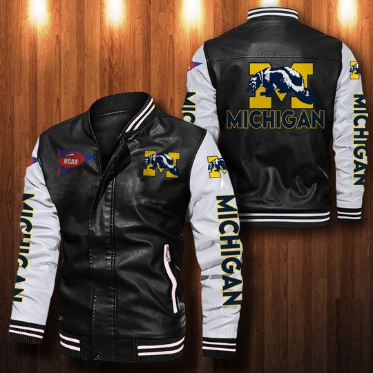 Michigan-Wolverines-Leather-Bomber-Jacket-CTLBJ093-3