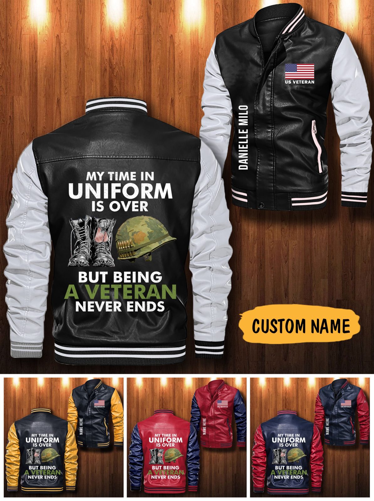 My-Time-In-Uniform-Is-Over-But-Being-A-Veteran-Never-Ends-Custom-Personalized-Leather-Bomber-Jacket-CTLBJ105-1
