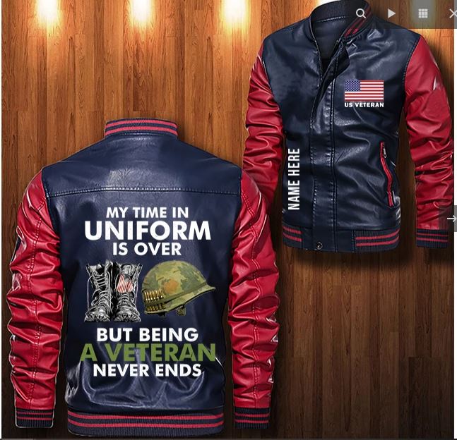 My-Time-In-Uniform-Is-Over-But-Being-A-Veteran-Never-Ends-Custom-Personalized-Leather-Bomber-Jacket-CTLBJ105-4