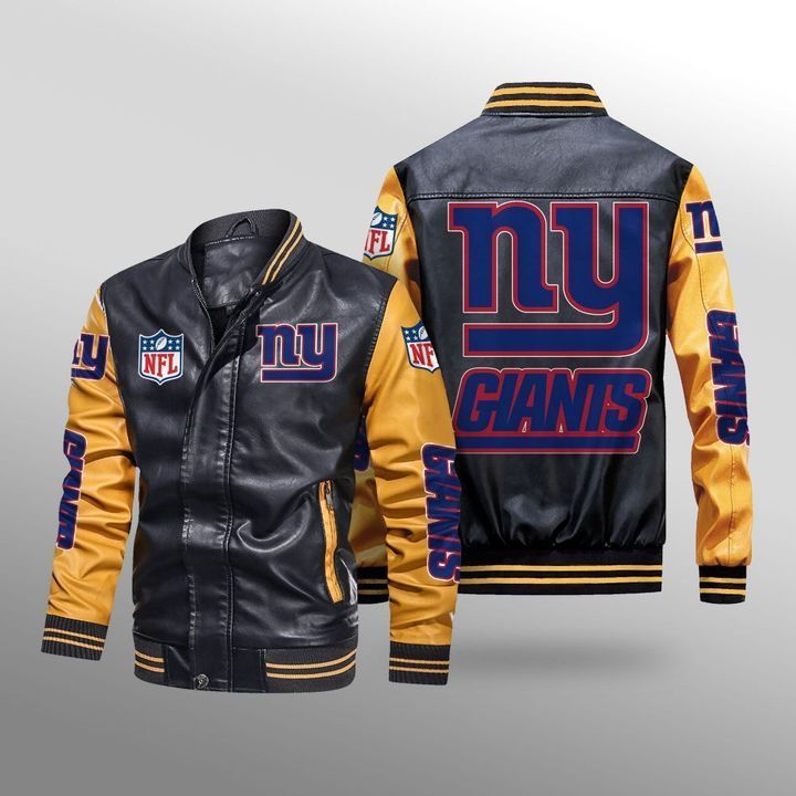 New-York-Giants-Leather-Bomber-Jacket-CTLBJ158 New York Giants Leather Bomber Jacket CTLBJ158