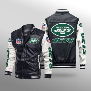 New York Jets Leather Bomber Jacket  CTLBJ197