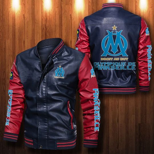 Olympique-De-Marseille-Leather-Bomber-Jacket-CTLBJ087-1