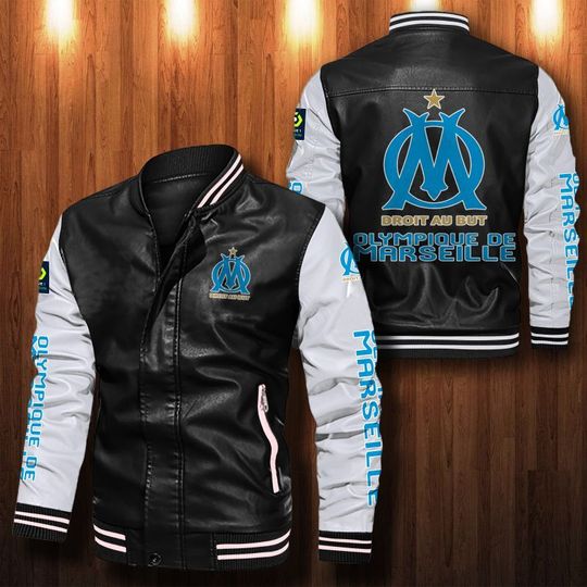 Olympique-De-Marseille-Leather-Bomber-Jacket-CTLBJ087-3