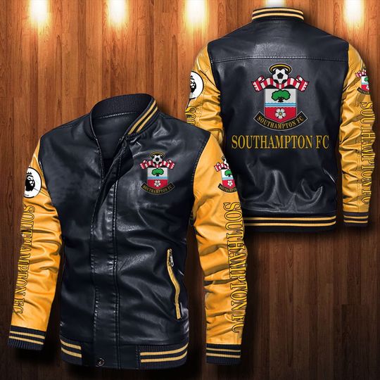 Southampton-F.C-Leather-Bomber-Jacket-CTLBJ100 Southampton F.C Leather Bomber Jacket CTLBJ100