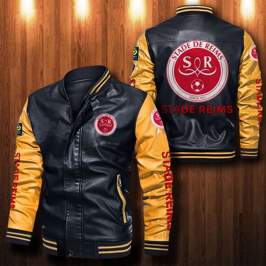 Stade-De-Reims-Leather-Bomber-Jacket-CTLBJ088 Stade De Reims Leather Bomber Jacket  CTLBJ088