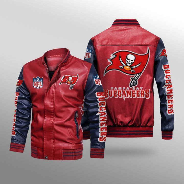 Tampa-Bay-Buccaneers-Leather-Bomber-Jacket-CTLBJ175 Tampa Bay Buccaneers Leather Bomber Jacket CTLBJ175