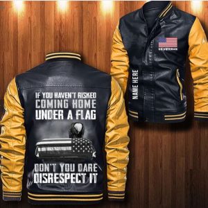 Us Veteran Eagle Custom Personalized Leather Bomber Jacket CTLBJ107