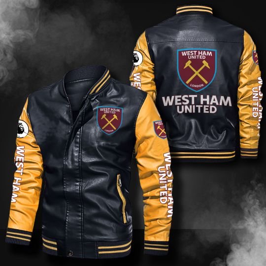 West-Ham-United-Leather-Bomber-Jacket-CTLBJ103 West Ham United Leather Bomber Jacket  CTLBJ103