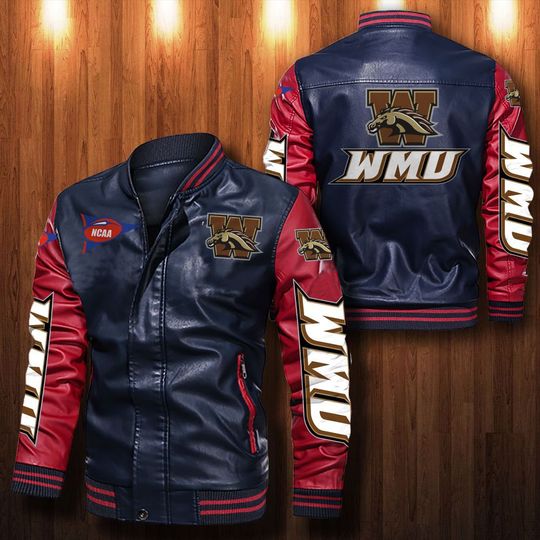 Western-Michigan-Broncos-Leather-Bomber-Jacket-CTLBJ072-1